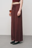 Kadın Basic Modal Bol Paça Beli Lastikli Dökümlü Pantolon thumbnail 2