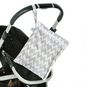 Bumkins Islak/Kirli Çantası Gray Chevron thumbnail 2