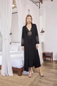 Arias Closet Göğüs ve Sırt Dekolteli Dantelli Sabahlık Takımı thumbnail 1