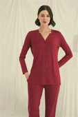 Arias Closet Uzun Kollu Boydan Düğmeli V Yaka Pijama Takımı thumbnail 1
