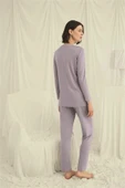 Arias Closet Uzun Kollu Boydan Düğmeli V Yaka Pijama Takımı thumbnail 6