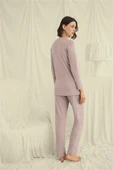 Arias Closet Uzun Kollu Boydan Düğmeli V Yaka Pijama Takımı thumbnail 6