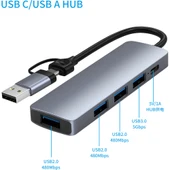 TAPLIN 5 IN 2 TYPE-C USB HUB thumbnail 3