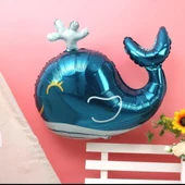 Mavi Balina Şekilli folyo Balon 1 Adet thumbnail 2
