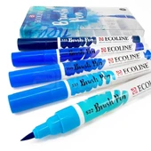 Talens Ecoline Brush Pen 5li Set Mavi Tonlar thumbnail 2