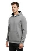 Erkek Gri Kapüşonlu Sweatshirt BGL-ST05196 thumbnail 3