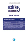 Tabvitamins Extra5 Magnesium 60 Kapsül thumbnail 3