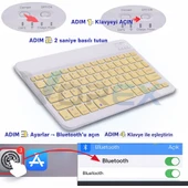 PL-366 Bluetooth Kablosuz Klavye – Type-C Şarjlı, Tablet Telefon PC Uyumlu thumbnail 11