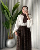 Kadın Astarlı Dantelli Şık Kloş Etek thumbnail 6