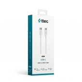 TTEC 2DK36B TYPE C - TYPE C BEYAZ ŞARJ KABLOSU thumbnail 4