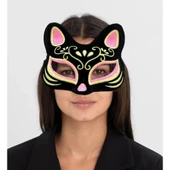 Süet Pembe Sarı Kedi Maskesi thumbnail 2