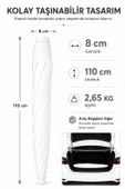 Beyaz Plaj Şemsiyesi 200 cm, 10 telli thumbnail 3
