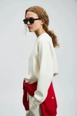 Lufian Alice Kadın Kırık Beyaz Örme Sweatshirt 122030016 thumbnail 5