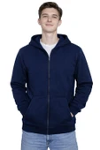 Kapüşonlu Fermuarlı Sweatshirt / Lacivert thumbnail 1