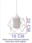 DMR Telli Baklava Camlı BEYAZ Tekli Avize E-27 thumbnail 3
