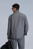 Lufian Hard Erkek Gri Basic Slim Fit Gömlek 112010651 thumbnail 6