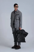 Lufian Hard Erkek Gri Basic Slim Fit Gömlek 112010651 thumbnail 5