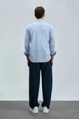 Lufian Erkek Charles Basic Regular Fit Mavi Gömlek 111010638 thumbnail 4