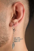 ERKEK ÇELİK RENK ATMAZ KÜPE thumbnail 1