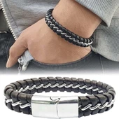 Zincir Model Çelik Ve Deri Bileklik 31834B2D1 thumbnail 2