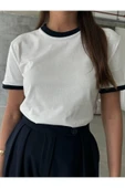 Kontrast Ribanalı %100 Pamuk Tişört thumbnail 6
