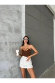 Straplez Kadın Crop Bluz thumbnail 7