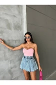 Straplez Kadın Crop Bluz thumbnail 8