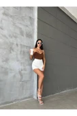 Straplez Kadın Crop Bluz thumbnail 3