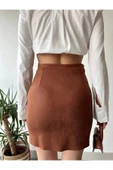 Taba Süet Etek - Çift Yırtmaçlı thumbnail 6