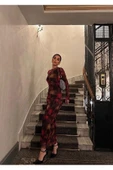 Desenli Tül Elbise thumbnail 2