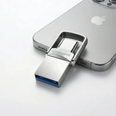 2'si 1 Arada USB 3.2 Type-C Ve USB 64GB Metal Flash Disk thumbnail 3