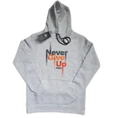 Fuba Kapşonlu Sweat Never Gri thumbnail 2