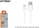 Hytech HY-X106 2m 2.4A Type-C Beyaz Şarj Kablosu thumbnail 2