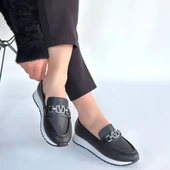 Otra Siyah Cilt Babet Ayakkabı thumbnail 4