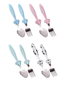 Çatal Kaşık Seti - 18 cm - Pembe thumbnail 2