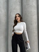 Cırtlı pantolon krep siyah pt thumbnail 3