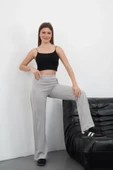 Yandan katlamalı pantolon Gri thumbnail 3