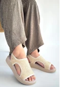 Wayi Bej Hasır Cilt Sandalet thumbnail 3