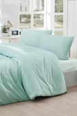 Cotton Collection Ranforce Tek Kişilik Nevresim Takımı Simple Mint thumbnail 1
