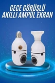 Gece Görüşlü Akıllı Dönebilen Ev Kamerası Ampül Kamera thumbnail 2