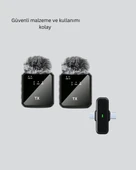 2in1 Kablosuz Yaka Mikrofonu İos Ve Android Uyumlu thumbnail 2