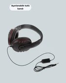 Kırmızı  Headset Mikrofonlu Sağlam Kablolu Konforlu thumbnail 3