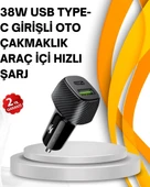 Kompakt Tasarımlı Type-c + Usb Girişli Araç Şarj Başlığı thumbnail 1