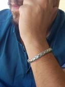 İthal Kalın Erkek Gümüş Bileklik thumbnail 3