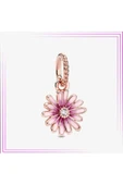 Gümüş Pembe Papatya Sallantılı Charm thumbnail 1