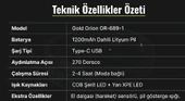 Gold Orıon Kafa Lambası Sensörlü 689-1 thumbnail 8