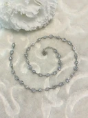 Taşlı İthal Choker Tasma Gümüş Kolye thumbnail 4