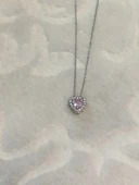 Swarovski Taş Kalp Gümüş Kolye thumbnail 2