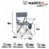 Madfox TrekMate Strap Katlanır Outdoor Koltuk Mavi thumbnail 4