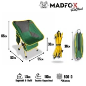 Madfox FoldMesh Mini Kompakt Katlanır Sandalye Savanna Lime thumbnail 6